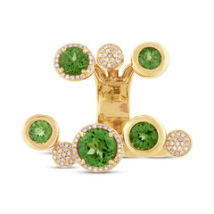 0.39ct Diamond & 5.31ct Peridot 14k Yellow Gold Ring