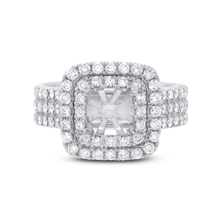 1.08ct 14k White Gold Diamond Semi-mount Ring