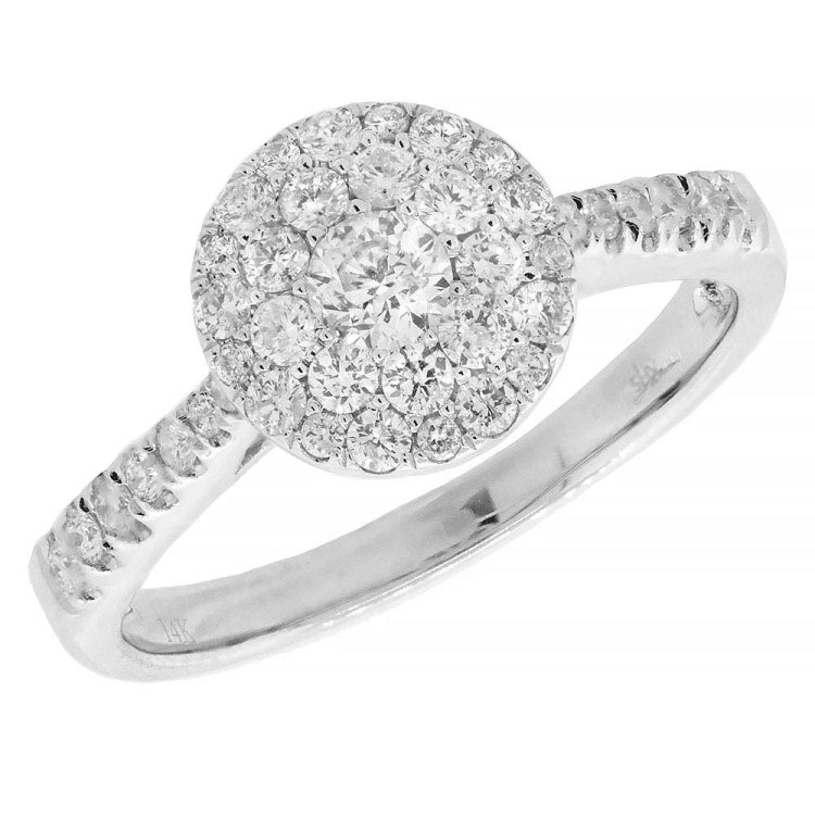 0.65ct 14k White Gold Diamond Cluster Lady's Ring