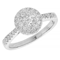 0.65ct 14k White Gold Diamond Cluster Lady's Ring