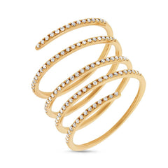 0.36ct 14k Yellow Gold Diamond Spiral Lady's Ring Size 7.5
