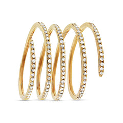 0.36ct 14k Yellow Gold Diamond Spiral Lady's Ring Size 7.5