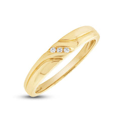 0.04ct 14k Yellow Gold Diamond Men's Band Size 5.5