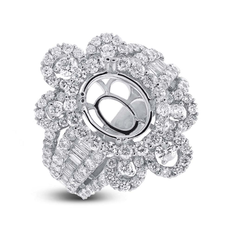 2.48ct 18k White Gold Diamond Semi-mount Ring