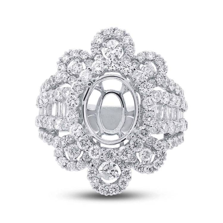 2.48ct 18k White Gold Diamond Semi-mount Ring