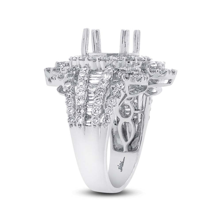 2.48ct 18k White Gold Diamond Semi-mount Ring