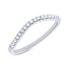 0.19ct 14k White Gold Diamond Lady's Curved Band Size 6