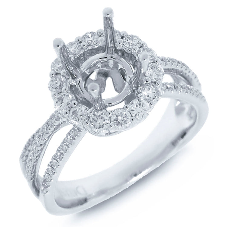 0.60ct 14k White Gold Diamond Semi-mount Ring