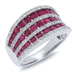 0.48ct Diamond & 2.15ct Ruby 14k White Gold Ring