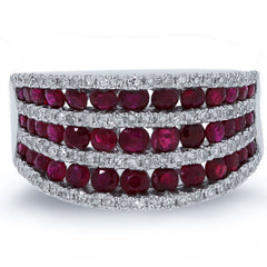 0.48ct Diamond & 2.15ct Ruby 14k White Gold Ring