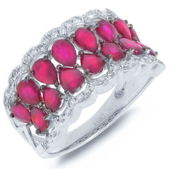 0.29ct Diamond & 3.01ct Ruby 14k White Gold Ring
