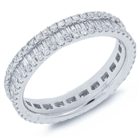 1.15ct 18k White Gold Diamond Eternity Band Size 6.5