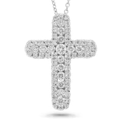 0.60ct 18k White Gold Diamond Cross Necklace