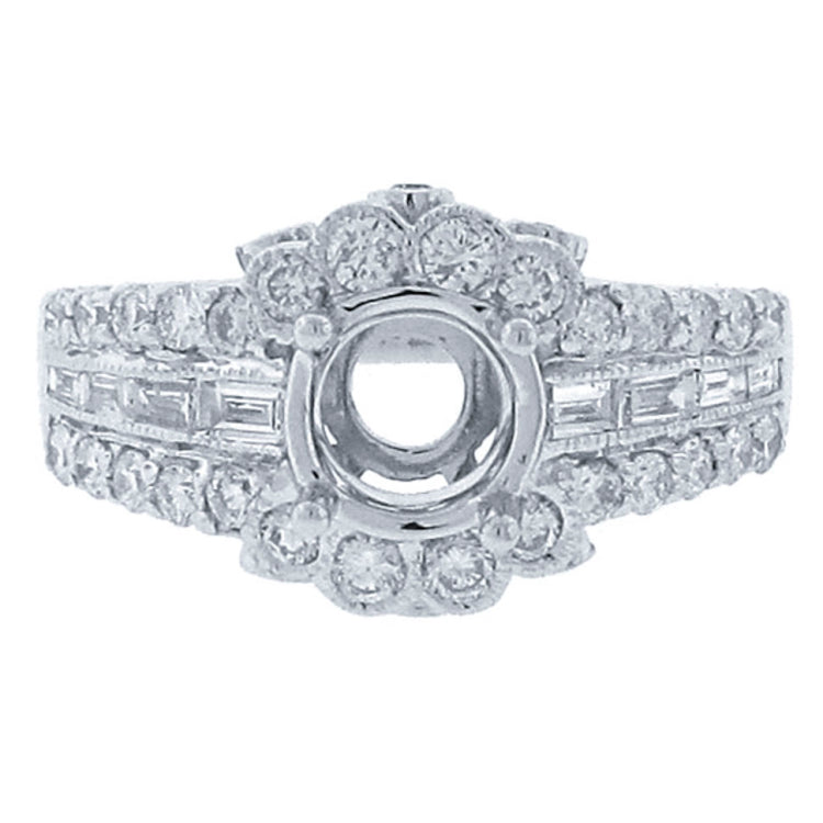 1.05ct 18k White Gold Diamond Semi-mount Ring