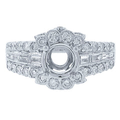 1.05ct 18k White Gold Diamond Semi-mount Ring