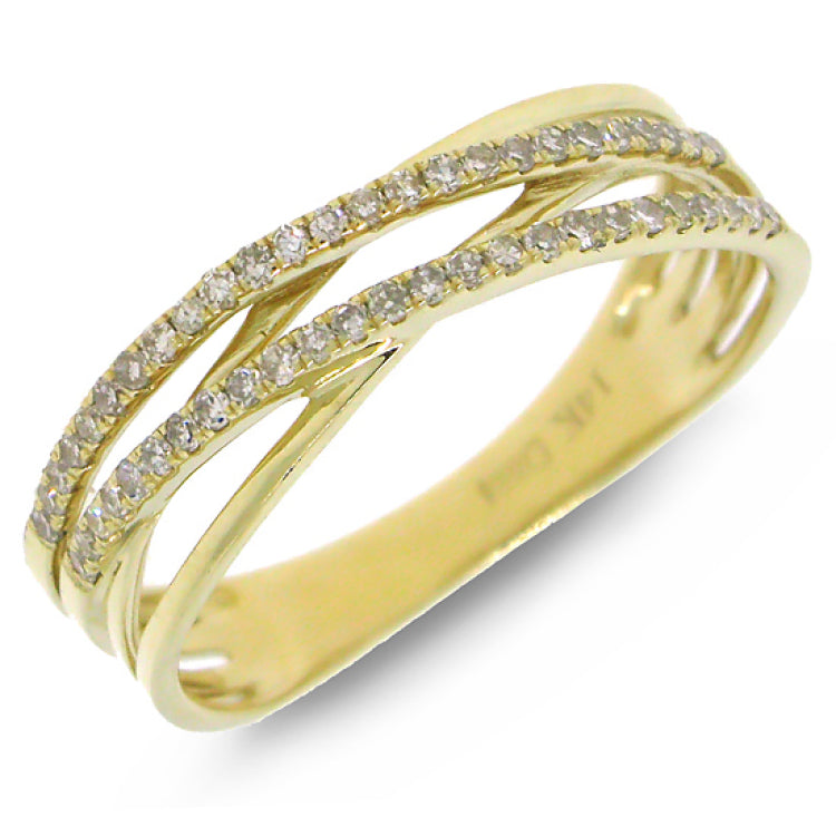0.21ct 14k Yellow Gold Diamond Bridge Ring