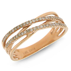 0.21ct 14k Rose Gold Diamond Bridge Ring