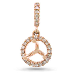 0.11ct 14k Rose Gold Diamond Semi-mount Pendant