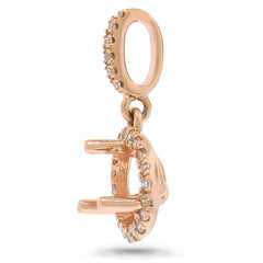 0.11ct 14k Rose Gold Diamond Semi-mount Pendant