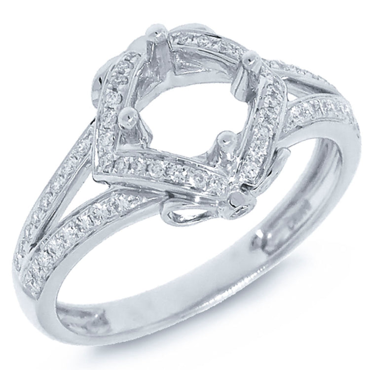 0.26ct 14k White Gold Diamond Semi-mount Ring