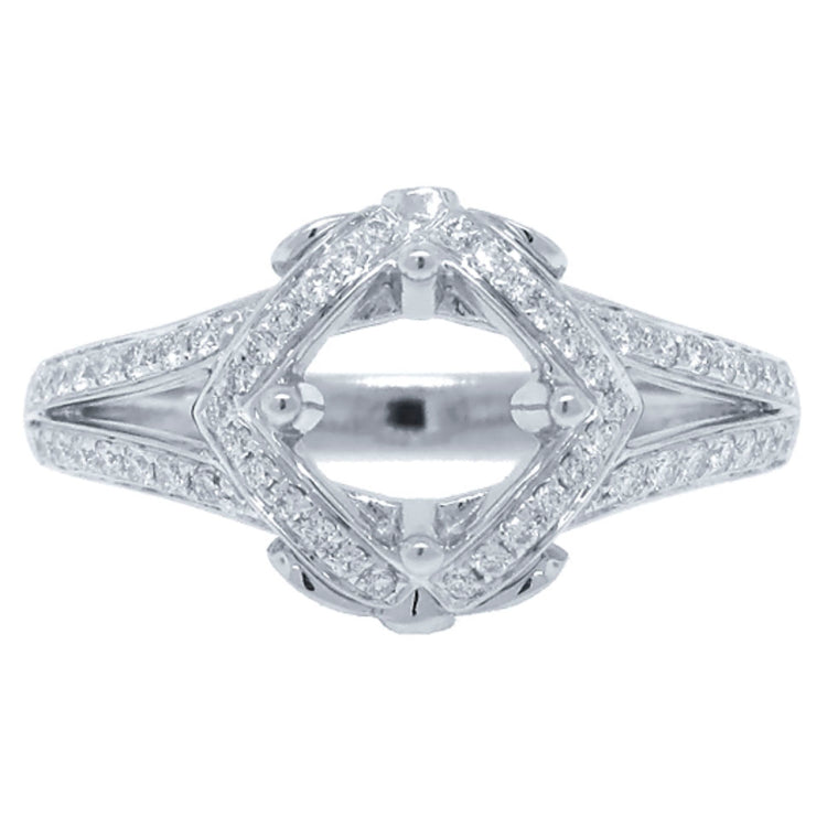 0.26ct 14k White Gold Diamond Semi-mount Ring
