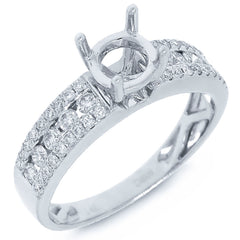 0.48ct 14k White Gold Diamond Semi-mount Ring