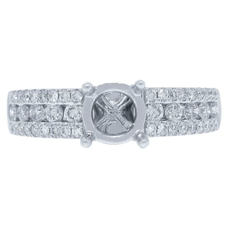 0.48ct 14k White Gold Diamond Semi-mount Ring