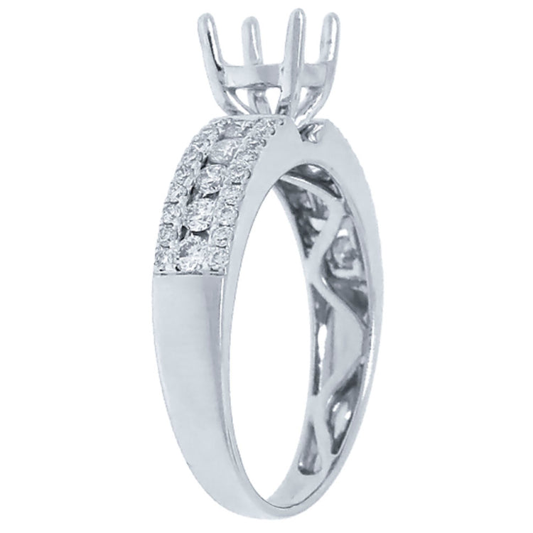 0.48ct 14k White Gold Diamond Semi-mount Ring