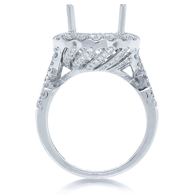 1.15ct 18k White Gold Diamond Semi-mount Ring