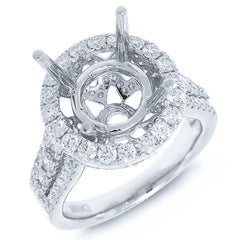 1.43ct 18k White Gold Diamond Semi-mount Ring