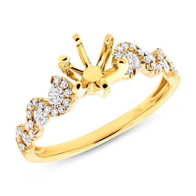0.54ct 14k Yellow Gold Diamond Semi-mount Ring