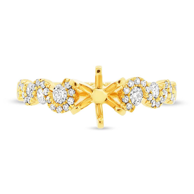 0.54ct 14k Yellow Gold Diamond Semi-mount Ring