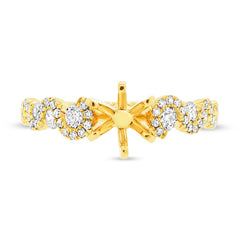 0.54ct 14k Yellow Gold Diamond Semi-mount Ring