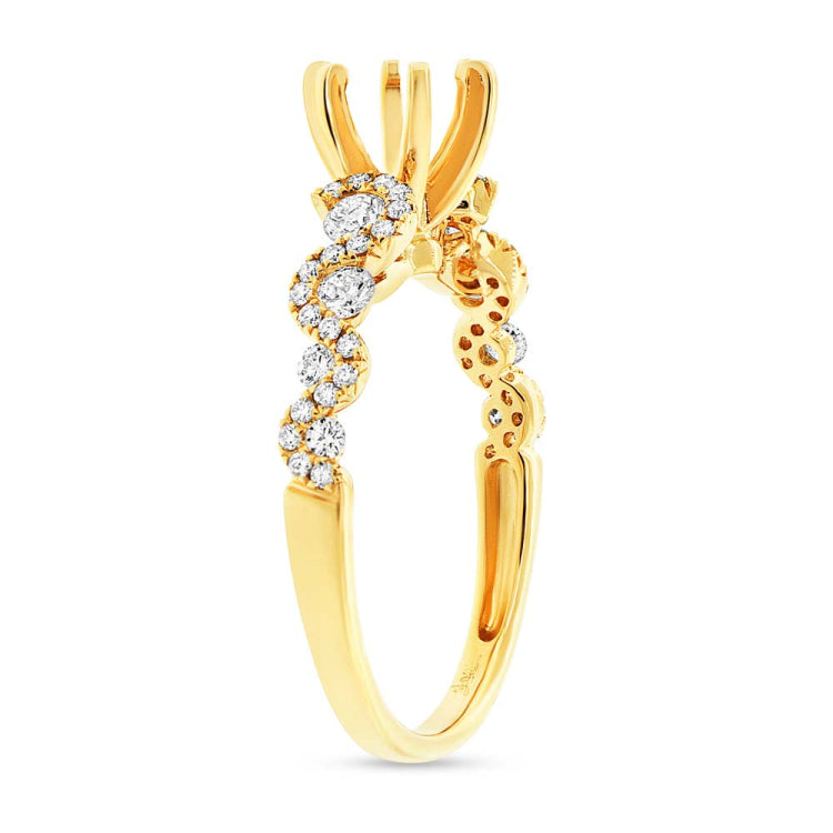 0.54ct 14k Yellow Gold Diamond Semi-mount Ring