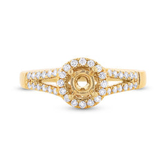 0.29ct 14k Yellow Gold Diamond Semi-mount Ring