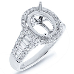 0.74ct 18k White Gold Diamond Semi-mount Ring