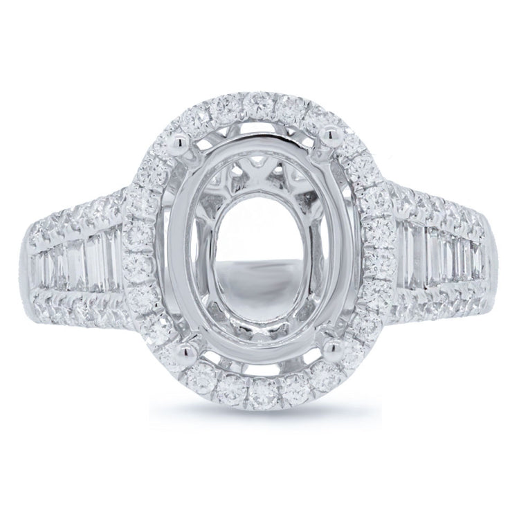 0.74ct 18k White Gold Diamond Semi-mount Ring