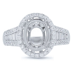 0.74ct 18k White Gold Diamond Semi-mount Ring