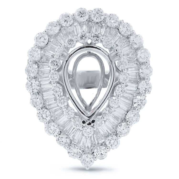 4.00ct 18k White Gold Diamond Semi-mount Ring