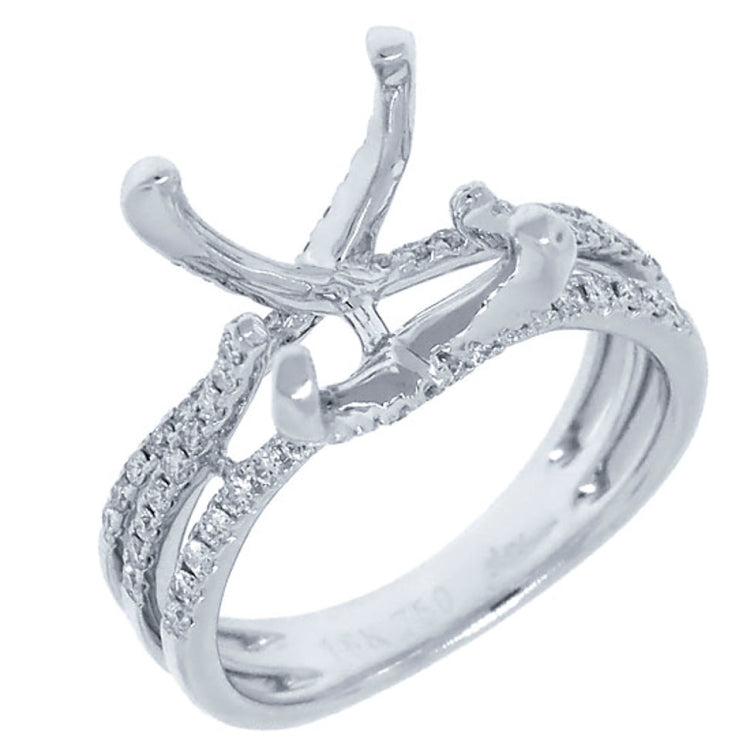 0.45ct 18k White Gold Diamond Semi-mount Ring