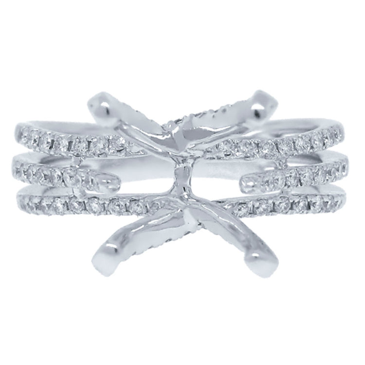0.45ct 18k White Gold Diamond Semi-mount Ring