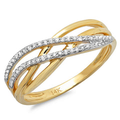 0.16ct 14k Yellow Gold Diamond Bridge Ring