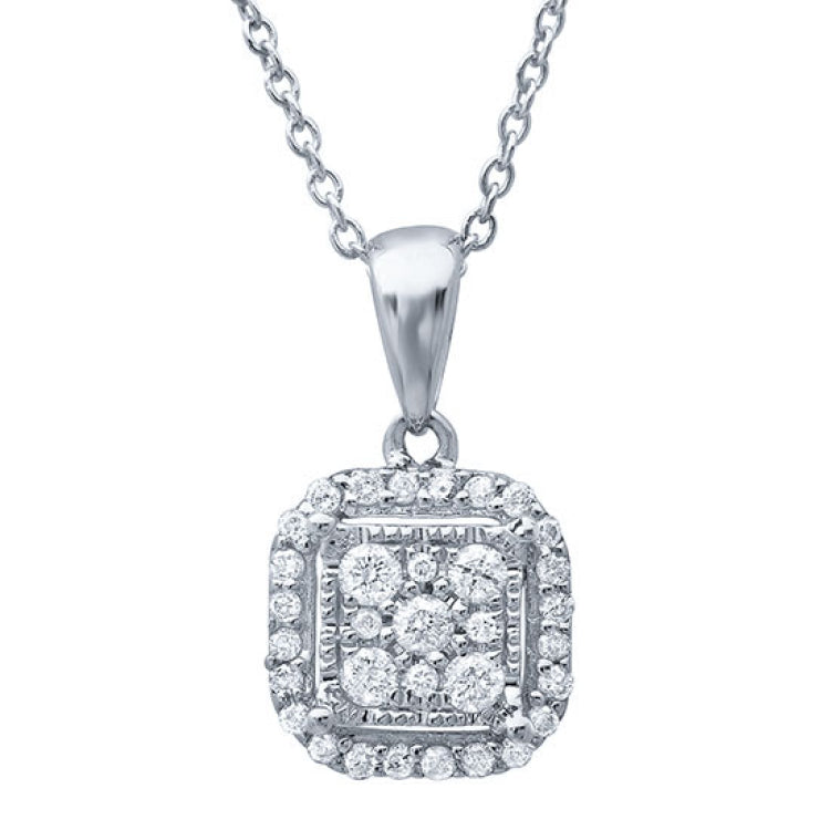 0.21ct 14k White Gold Diamond Pendant