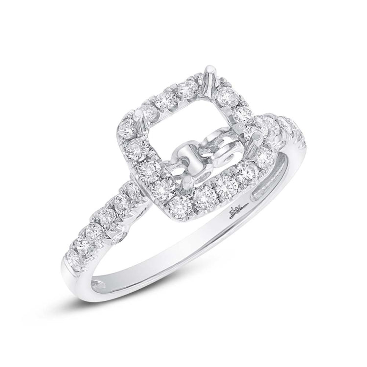 0.56ct 14k White Gold Diamond Semi-mount Ring