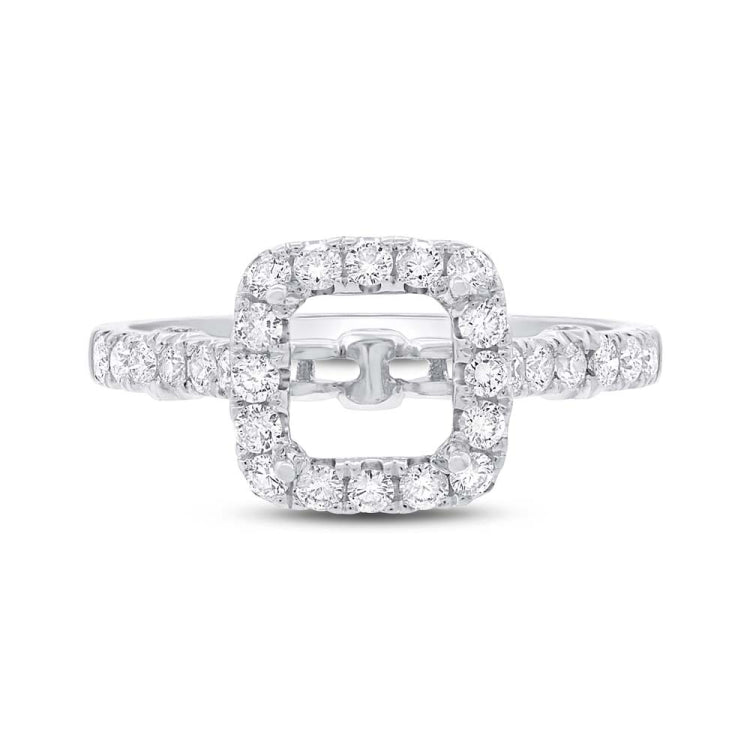 0.56ct 14k White Gold Diamond Semi-mount Ring