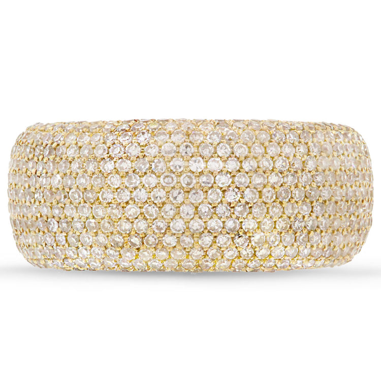 0.87ct 14k Yellow Gold Diamond Pave Lady's Ring