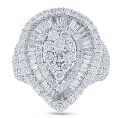 3.09ct 18k White Gold Diamond Lady's Ring