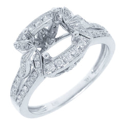 0.42ct 14k White Gold Diamond Semi-mount Ring
