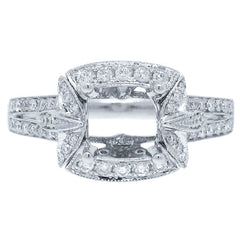 0.42ct 14k White Gold Diamond Semi-mount Ring