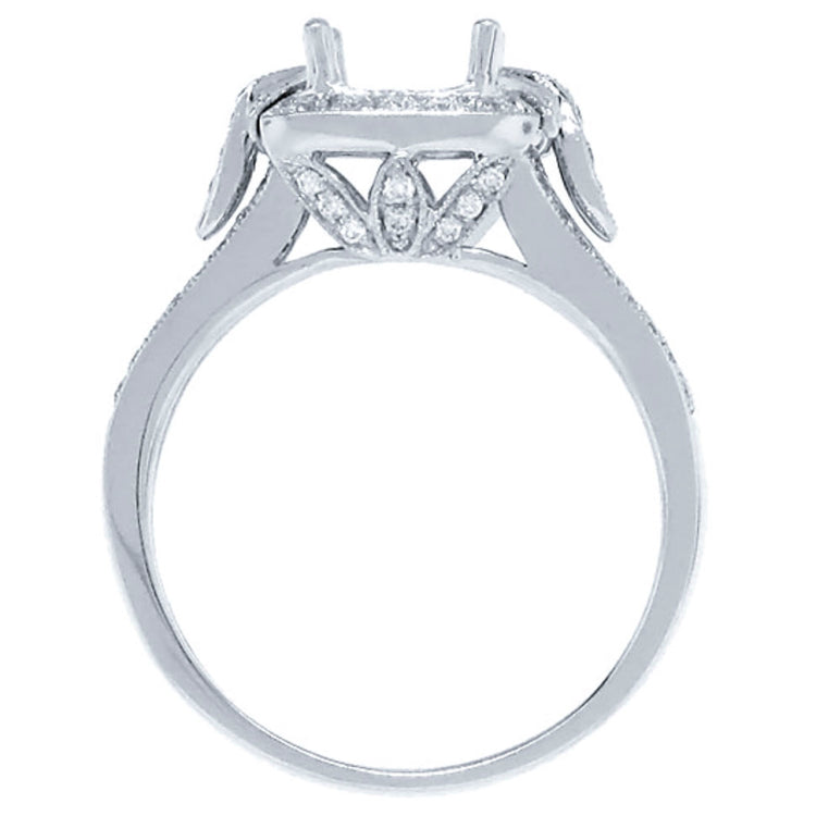0.42ct 14k White Gold Diamond Semi-mount Ring